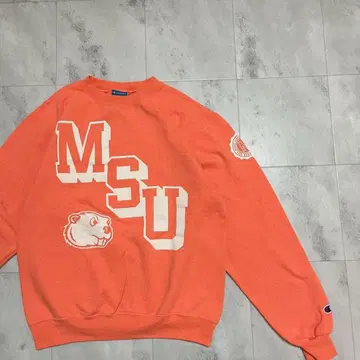 챔피온 칼리지 로고 MSU 맨투맨 프린트 로고 아메카지