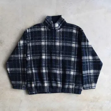 90s CHEROKEE 체로키 체크 보아 플리스 자켓 하프 지퍼