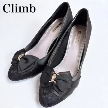 CLIMB 펌프스 24cm 리본 블랙