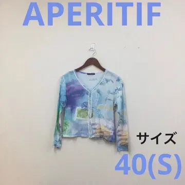 APERITIF 아페리티프 여성용 긴팔 레이스 가디건 블루 40(S)