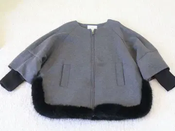 BEATRICE 밑단 퍼 숏코트 아우터 퍼 판초 M 사이즈