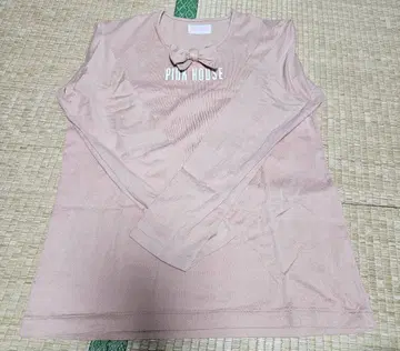 핑크 하우스 리본 포함 긴팔 티셔츠