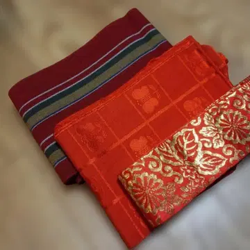 빨간색 스트라이프 반폭 오비 3개