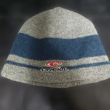 90s 일본제 O'Neill 니트 모자 비니 그레이/네이비 스트라이프