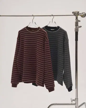 TODAYFUL 보더 롱 티셔츠 초코