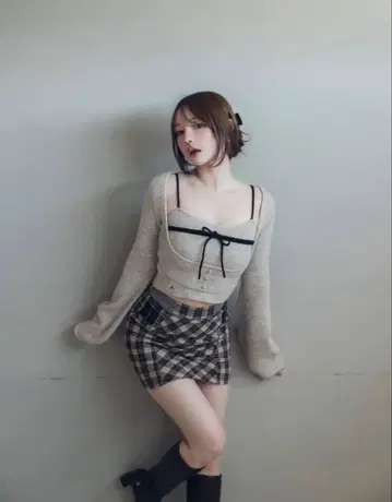 andmary 앤드마리 Natalie 리본 세트 베이지