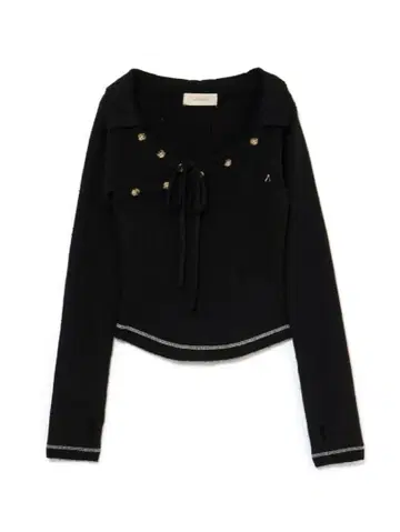 ANDMARY Anita button knit tops black