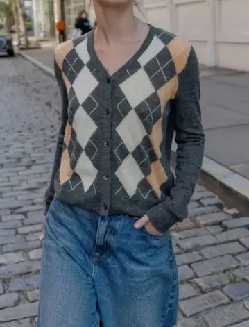 ZARA / 자라 마름모 니트 가디건