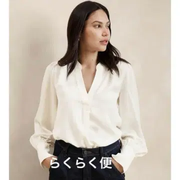 크레이프 볼륨 슬리브 블라우스 바나나 리퍼블릭