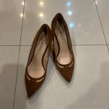 브라운 스웨이드 스틸레토 펌프스 DIANA 24.5 다이애나