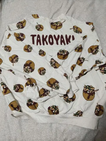 PUNYUS 푸뉴즈 타코야키 패턴 캐주얼 맨투맨