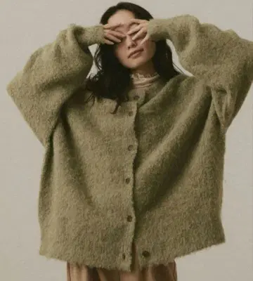 moi tytto 부클레 기모 니트 가디건