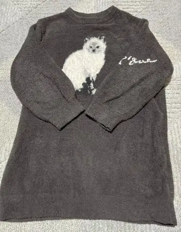 젤라또피케 젤라피케 원피스 고양이 고양이 자카드 니트 파자마