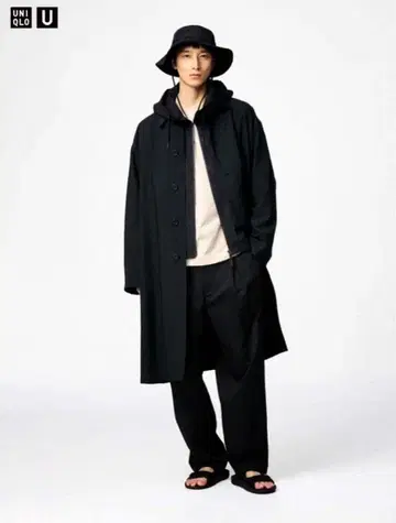 [ 새상품 ] UNIQLO U 오버 사이즈 스텐카라 코트 블랙 M