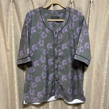 y111707 NANO UNIVERSE 다크 플라워 베이스볼 셔츠 L