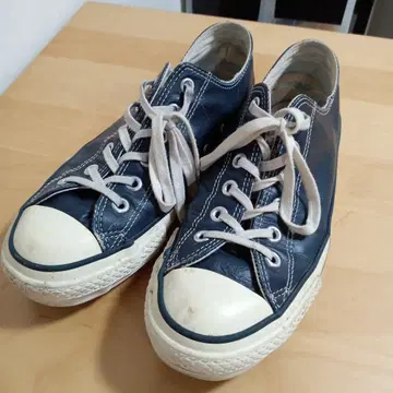 레어 빈티지 컨버스 올스타 가죽 네이비