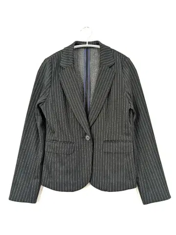 블랙 스트라이프 테일러드 자켓 미사용