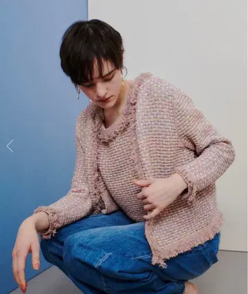 [ 새상품 미사용 ] 알아바일 믹스 트위드 니트 자켓