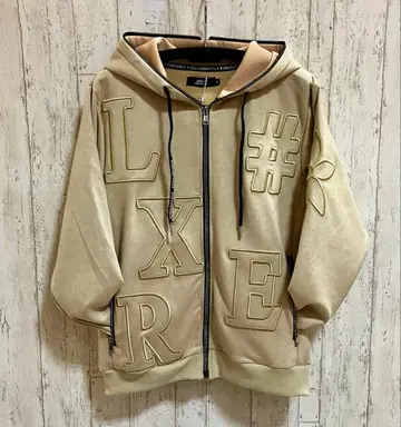 LUXE/R 페이크 스웨이드 지퍼 후드티