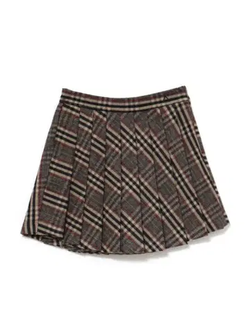 andmary Monica check pleats mini skirt