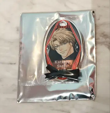 귀축안경 사에키 카츠야 안경 리본 타이 아크릴 플레이트 키체인