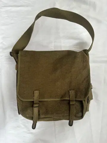빈티지 프랑스군 TTA 코튼 린넨 숄더백 메신저
