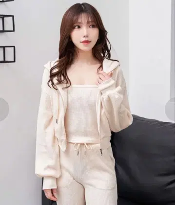 다리치 DR 와플 후드티 (아이보리)