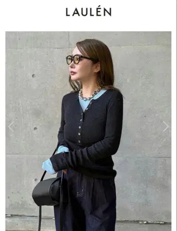 LAULEN 헨리 넥 글리터 립 니트