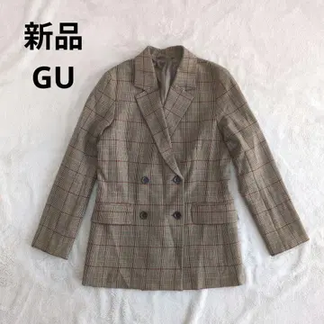 미사용 새상품 GU 더블 브레스트 체크 자켓 테일러드 자켓