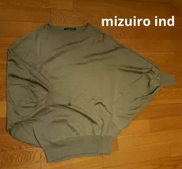 mizuiro ind 올리브 그린 긴팔 니트 돌먼 슬리브