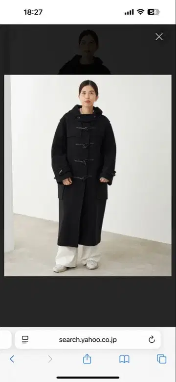 초레어 새상품 MONTGOMERY 별주 더플 코트 블랙