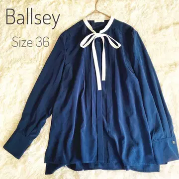 Ballsey 클리어 데신 보타이 블라우스 one size 네이비
