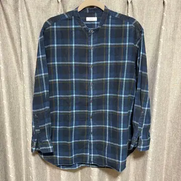 y111710 SHIPS any 노카라 셔츠 체크 무늬 밴딩 S