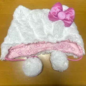 USJ 키티 팬캡 퍼 모자 스팽글 핑크 유니버셜