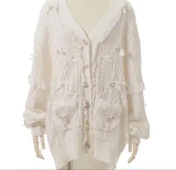 [ LIZLISA ] 사다리 리본 시스루 롱 가디건