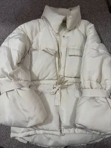 다운 자켓 충전솜 코트 화이트