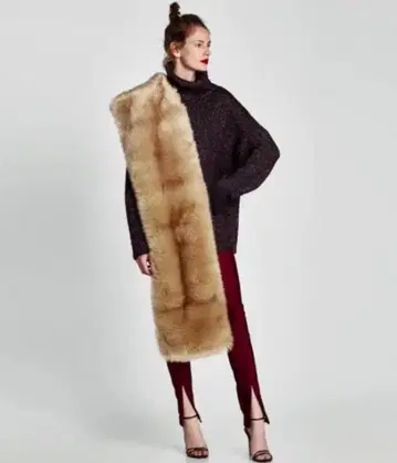 ZARA 자라 인조 모피 스톨 미사용 새상품