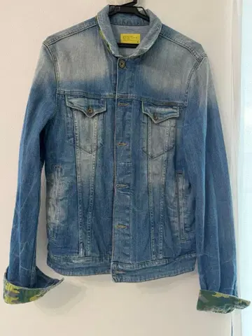 GAS 데님 자켓 카모플라쥬 옷깃