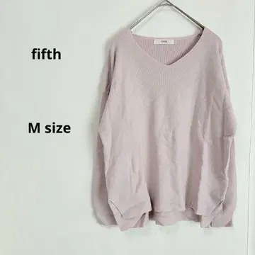 fifth 피프스 실키 터치 V넥 니트 M 핑크 스웨터