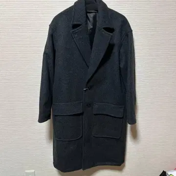 리드롬 택 포함 미사용 새상품 에어 멜톤 오버코트 울 혼방 다크 그레이