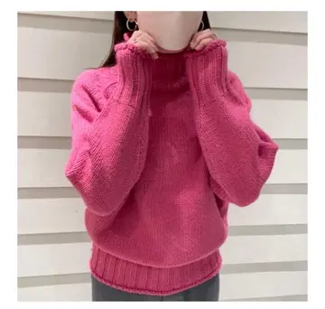 B:MING by BEAMS 핑크 터틀넥 니트