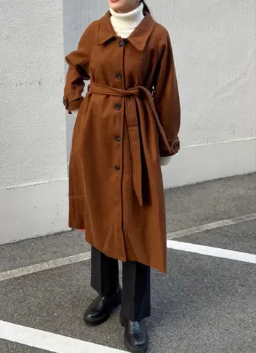 [ 새상품 ] 스텐카라 코트 브라운 벨트 포함