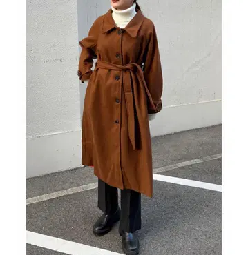 [ 새상품 ] 스텐카라 코트 브라운 벨트 포함