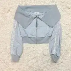 24AW 다리치 오프숄더 레이스 맨투맨 상의 블루