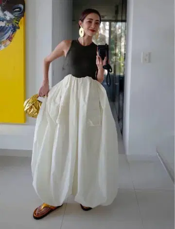 OMMO 탱크탑 도킹 벌룬 원피스