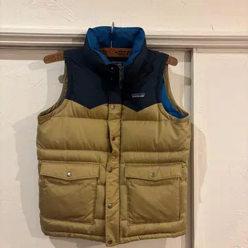 patagonia 다운 베스트 남성용 XS 베이지/네이비