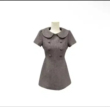 아리에크 더블 버튼 미니 원피스 반팔