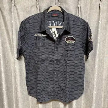 y111712 인디언 모터사이클 셔츠 아메카지 자수 XL