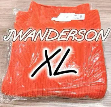 25AW 유니클로 JW 앤더슨 리브 크루넥 스웨터 오렌지 XL