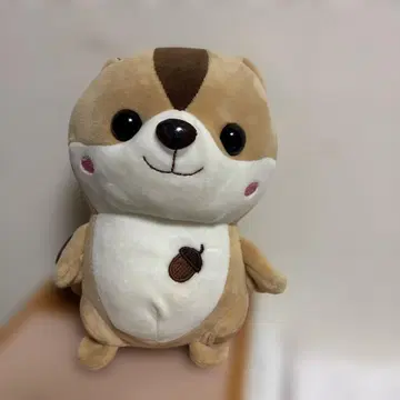 다람쥐 봉제 인형 약 30cm 도토리 자수 포함